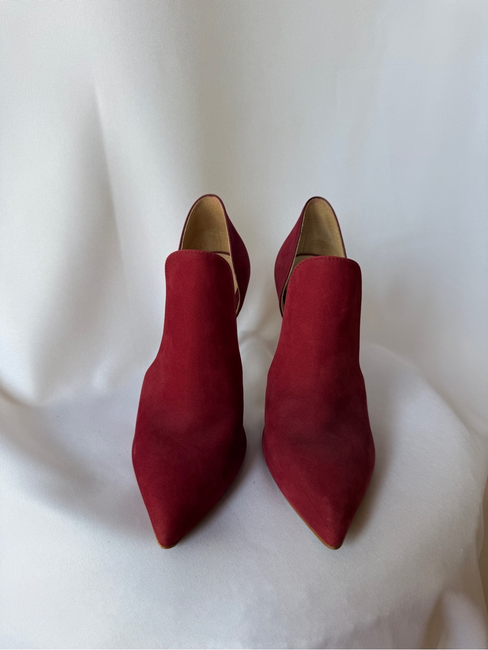 Steve Madden Red Suede D'Orsay Pointed-Toe Stiletto Boots View 5